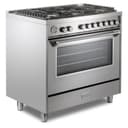 36 inch Ultima Collection Freestanding Gas Range with 5 Sealed SABAF Brass Burners, 5 cu. ft. Oven Capacity, Temperature Gauge view 4