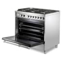 36 inch Ultima Collection Freestanding Gas Range with 5 Sealed SABAF Brass Burners, 5 cu. ft. Oven Capacity, Temperature Gauge view 6