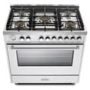 36 inch Ultima Collection Freestanding Gas Range with 5 Sealed SABAF Brass Burners, 5 cu. ft. Oven Capacity, Temperature Gauge view 3