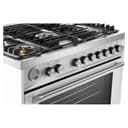 36 inch Ultima Collection Freestanding Gas Range with 5 Sealed SABAF Brass Burners, 5 cu. ft. Oven Capacity, Temperature Gauge view 9