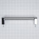 Panel-Ready Compactor Handle Kit - Stainless Steel with Textured Straight Bar and Red Medallion Ends for KitchenAid Model KTTS505EPA (Includes Hardware) view 1