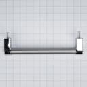 Panel-Ready Compactor Handle Kit - Stainless Steel with Textured Straight Bar and Red Medallion Ends for KitchenAid Model KTTS505EPA (Includes Hardware) view 2