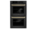 ZLINE Autograph Edition 30 in. Professional True Convection Double Wall Oven with Air Fry and Self Clean in Black Stainless Steel with Champagne Bronze Handles (WADBZ-30-CB) view 19