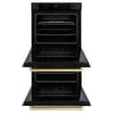 ZLINE Autograph Edition 30 in. Professional True Convection Double Wall Oven with Air Fry and Self Clean in Black Stainless Steel with Champagne Bronze Handles (WADBZ-30-CB) view 18