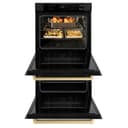ZLINE Autograph Edition 30 in. Professional True Convection Double Wall Oven with Air Fry and Self Clean in Black Stainless Steel with Champagne Bronze Handles (WADBZ-30-CB) view 17