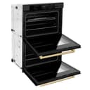 ZLINE Autograph Edition 30 in. Professional True Convection Double Wall Oven with Air Fry and Self Clean in Black Stainless Steel with Champagne Bronze Handles (WADBZ-30-CB) view 15