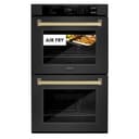 ZLINE Autograph Edition 30 in. Professional True Convection Double Wall Oven with Air Fry and Self Clean in Black Stainless Steel with Champagne Bronze Handles (WADBZ-30-CB) view 14