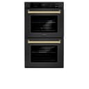 ZLINE Autograph Edition 30 in. Professional True Convection Double Wall Oven with Air Fry and Self Clean in Black Stainless Steel with Polished Gold Handles (WADBZ-30-G) view 19