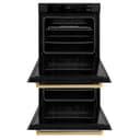 ZLINE Autograph Edition 30 in. Professional True Convection Double Wall Oven with Air Fry and Self Clean in Black Stainless Steel with Polished Gold Handles (WADBZ-30-G) view 18