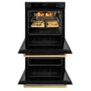 ZLINE Autograph Edition 30 in. Professional True Convection Double Wall Oven with Air Fry and Self Clean in Black Stainless Steel with Polished Gold Handles (WADBZ-30-G) view 17