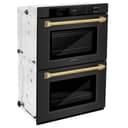 ZLINE Autograph Edition 30 in. Professional True Convection Double Wall Oven with Air Fry and Self Clean in Black Stainless Steel with Polished Gold Handles (WADBZ-30-G) view 16