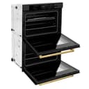ZLINE Autograph Edition 30 in. Professional True Convection Double Wall Oven with Air Fry and Self Clean in Black Stainless Steel with Polished Gold Handles (WADBZ-30-G) view 15
