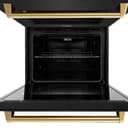 ZLINE Autograph Edition 30 in. Professional True Convection Double Wall Oven with Air Fry and Self Clean in Black Stainless Steel with Polished Gold Handles (WADBZ-30-G) view 8