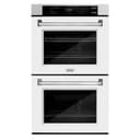 ZLINE 30 in. Professional True Convection Double Wall Oven with Air Fry and Self Clean in Satin Stainless Steel with White Matte Doors (WADS-WM-30) view 1