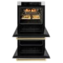 Autograph Edition 30 In. Professional True Convection Double Wall Oven With Air Fry And Self Clean In Satin Stainless Steel With Champagne Bronze Handles view 3