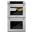 Autograph Edition 30 In. Professional True Convection Double Wall Oven With Air Fry And Self Clean In Satin Stainless Steel With Champagne Bronze Handles view 7