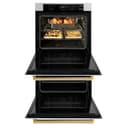 ZLINE Autograph Edition 30 in. Professional True Convection Double Wall Oven with Air Fry and Self Clean in Satin Stainless Steel with White Matte Doors and Polished Gold Handles (WADSZ-WM-30-G) view 20