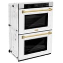 ZLINE Autograph Edition 30 in. Professional True Convection Double Wall Oven with Air Fry and Self Clean in Satin Stainless Steel with White Matte Doors and Polished Gold Handles (WADSZ-WM-30-G) view 18