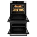 ZLINE Autograph Edition 30 in. Professional True Convection Double Wall Oven with Air Fry and Self Clean in Satin Stainless Steel with White Matte Doors and Matte Black Handles (WADSZ-WM-30-MB) view 18