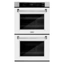 ZLINE 30 in. Professional True Convection Double Wall Oven with Air Fry and Self Clean in Stainless Steel with White Matte Doors (WAD-WM-30) view 1