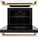 ZLINE Autograph Edition 30 in. Professional True Convection Double Wall Oven with Air Fry and Self Clean in Stainless Steel with White Matte Doors and Champagne Bronze Handles (WADZ-WM-30-CB) view 7