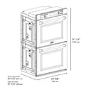 ZLINE Autograph Edition 30 in. Professional True Convection Double Wall Oven with Air Fry and Self Clean in Stainless Steel with White Matte Doors and Polished Gold Handles (WADZ-WM-30-G) view 3