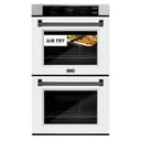ZLINE Autograph Edition 30 in. Professional True Convection Double Wall Oven with Air Fry and Self Clean in Stainless Steel with White Matte Doors and Matte Black Handles (WADZ-WM-30-MB) view 9