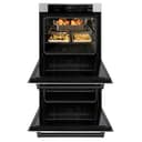 ZLINE Autograph Edition 30 in. Professional True Convection Double Wall Oven with Air Fry and Self Clean in Stainless Steel with White Matte Doors and Matte Black Handles (WADZ-WM-30-MB) view 7