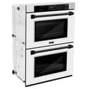 ZLINE Autograph Edition 30 in. Professional True Convection Double Wall Oven with Air Fry and Self Clean in Stainless Steel with White Matte Doors and Matte Black Handles (WADZ-WM-30-MB) view 5