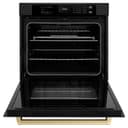 ZLINE Autograph Edition 30 in. Professional True Convection Single Wall Oven with Air Fry and Self Clean in Black Stainless Steel with Champagne Bronze Handle (WASBZ-30-CB) view 17