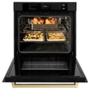 ZLINE Autograph Edition 30 in. Professional True Convection Single Wall Oven with Air Fry and Self Clean in Black Stainless Steel with Champagne Bronze Handle (WASBZ-30-CB) view 16