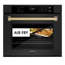 ZLINE Autograph Edition 30 in. Professional True Convection Single Wall Oven with Air Fry and Self Clean in Black Stainless Steel with Champagne Bronze Handle (WASBZ-30-CB) view 13