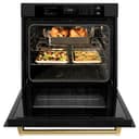 ZLINE Autograph Edition 30 in. Professional True Convection Single Wall Oven with Air Fry and Self Clean in Black Stainless Steel with Polished Gold Handle (WASBZ-30-G) view 16