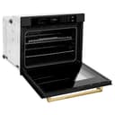 ZLINE Autograph Edition 30 in. Professional True Convection Single Wall Oven with Air Fry and Self Clean in Black Stainless Steel with Polished Gold Handle (WASBZ-30-G) view 14