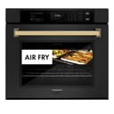ZLINE Autograph Edition 30 in. Professional True Convection Single Wall Oven with Air Fry and Self Clean in Black Stainless Steel with Polished Gold Handle (WASBZ-30-G) view 13
