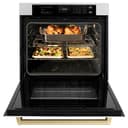 ZLINE Autograph Edition 30 in. Professional True Convection Single Wall Oven with Air Fry and Self Clean in Satin Stainless Steel with White Matte Door and Champagne Bronze Handle (WASSZ-WM-30-CB) view 20