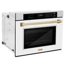 ZLINE Autograph Edition 30 in. Professional True Convection Single Wall Oven with Air Fry and Self Clean in Satin Stainless Steel with White Matte Door and Champagne Bronze Handle (WASSZ-WM-30-CB) view 18