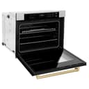 ZLINE Autograph Edition 30 in. Professional True Convection Single Wall Oven with Air Fry and Self Clean in Satin Stainless Steel with White Matte Door and Champagne Bronze Handle (WASSZ-WM-30-CB) view 17