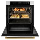 ZLINE Autograph Edition 30 in. Professional True Convection Single Wall Oven with Air Fry and Self Clean in Satin Stainless Steel with White Matte Door and Polished Gold Handle (WASSZ-WM-30-G) view 20