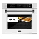 ZLINE Autograph Edition 30 in. Professional True Convection Single Wall Oven with Air Fry and Self Clean in Satin Stainless Steel with White Matte Door and Matte Black Handle (WASSZ-WM-30-MB) view 16