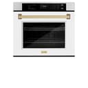 ZLINE Autograph Edition 30 in. Professional True Convection Single Wall Oven with Air Fry and Self Clean in Stainless Steel with White Matte Door and Champagne Bronze Handle (WASZ-WM-30-CB) view 18