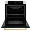 ZLINE Autograph Edition 30 in. Professional True Convection Single Wall Oven with Air Fry and Self Clean in Stainless Steel with White Matte Door and Champagne Bronze Handle (WASZ-WM-30-CB) view 17