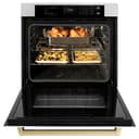 ZLINE Autograph Edition 30 in. Professional True Convection Single Wall Oven with Air Fry and Self Clean in Stainless Steel with White Matte Door and Champagne Bronze Handle (WASZ-WM-30-CB) view 16