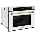 ZLINE Autograph Edition 30 in. Professional True Convection Single Wall Oven with Air Fry and Self Clean in Stainless Steel with White Matte Door and Champagne Bronze Handle (WASZ-WM-30-CB) view 15