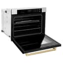 ZLINE Autograph Edition 30 in. Professional True Convection Single Wall Oven with Air Fry and Self Clean in Stainless Steel with White Matte Door and Champagne Bronze Handle (WASZ-WM-30-CB) view 14