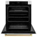 ZLINE Autograph Edition 30 in. Professional True Convection Single Wall Oven with Air Fry and Self Clean in Stainless Steel with White Matte Door and Polished Gold Handle (WASZ-WM-30-G) view 17