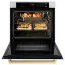 ZLINE Autograph Edition 30 in. Professional True Convection Single Wall Oven with Air Fry and Self Clean in Stainless Steel with White Matte Door and Polished Gold Handle (WASZ-WM-30-G) view 16