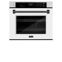 ZLINE Autograph Edition 30 in. Professional True Convection Single Wall Oven with Air Fry and Self Clean in Stainless Steel with White Matte Door and Matte Black Handle (WASZ-WM-30-MB) view 18