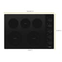 30-inch Electric Ceramic Glass Cooktop with Two Dual Radiant Elements view 7