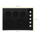 30-inch Electric Ceramic Glass Cooktop with Two Dual Radiant Elements view 7